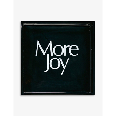 Shop More Joy Black Text-print Mdf-wood Tray 30cm X 30cm