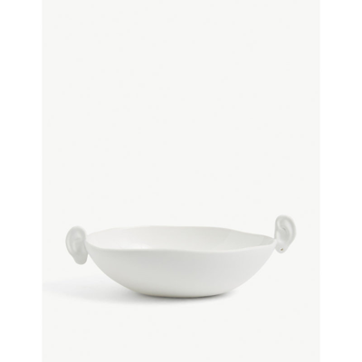 Shop Anissa Kermiche White White Noise Small Ceramic Bowl 24cm X 35cm