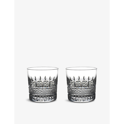Waterford Irish Lace Engraved Crystal-glass Tumblers Set Of Two