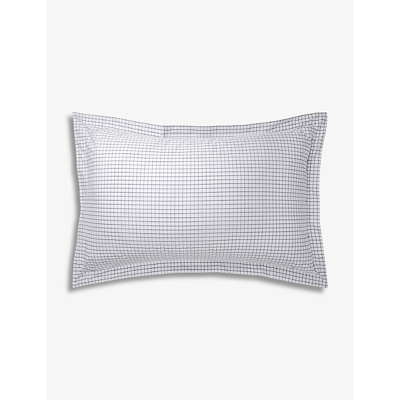 Shop Ralph Lauren Home Navy Tattersall Check-print Organic-cotton Oxford Pillowcase 75cm X 50cm