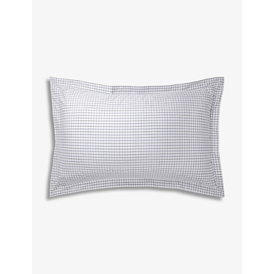 Polo Ralph Lauren Navy Tattersall Check-print Organic-cotton Oxford Pillowcase 75cm X 50cm Standard In Navy