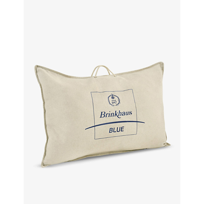 Shop Brinkhaus White Blue Firm Cotton And Goose Feather Pillow
