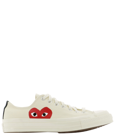 Shop Comme Des Garçons Play "big Heart" Sneakers In White