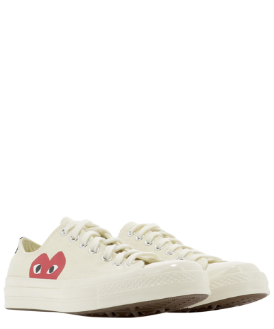 Shop Comme Des Garçons Play "big Heart" Sneakers In White