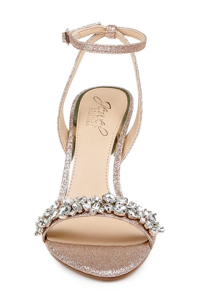 Jewel Badgley Mischka Ojai Crystal Ankle Strap Sandal In Rose Gold