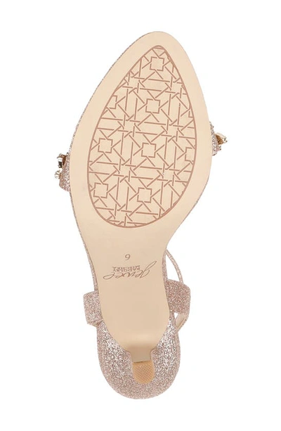 Jewel Badgley Mischka Ojai Crystal Ankle Strap Sandal In Rose Gold