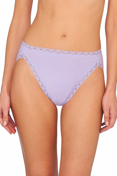 Shop Natori Bliss French Cut Brief Panty Underwear With Lace Trim In Grape Ice