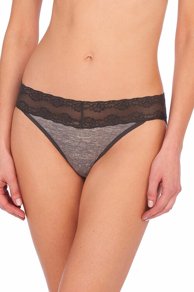 Shop Natori Bliss Perfection Soft & Stretchy V-kini Panty Underwear In Heather Grey Print