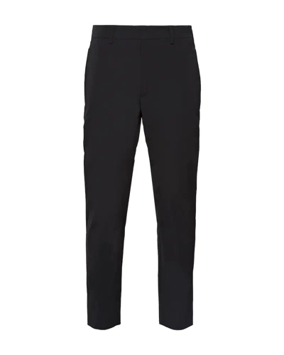 Shop Prada Techno Slim Fit Trousers In Black