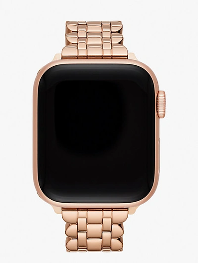 Shop Kate Spade Rose Gold-tone Scallop Link Stainless Steel Bracelet 42/44/45mm Band For Apple Watch