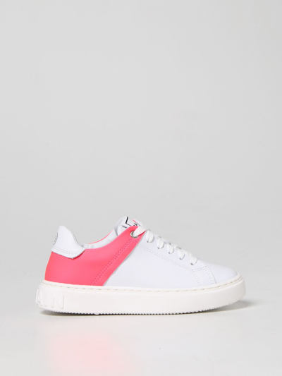 Shop Balmain Leather Trainers In White