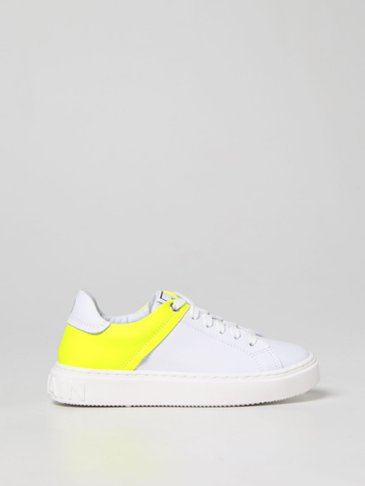 Shop Balmain Leather Trainers In White 1