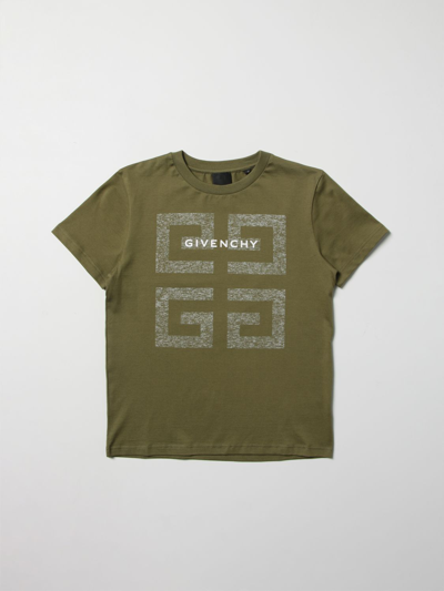 Shop Givenchy T-shirt With Printed Logo In Kaki