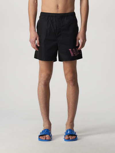 Shop Valentino Nylon Swim Shorts In Black