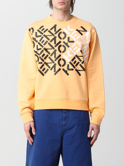 Kenzo Cotton Blend Sweatshirt In Apricot