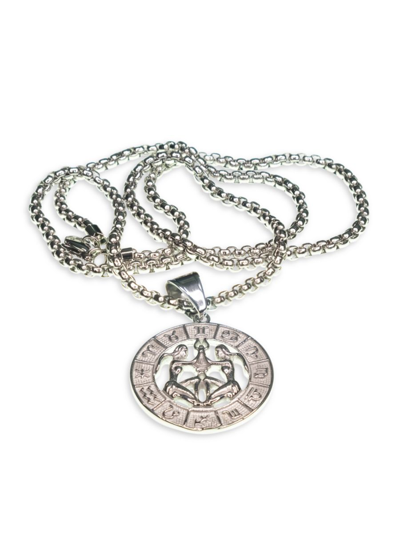 Shop Jean Claude Men's Dell Arte Stainless Steel Zodiac Necklace In Gemini