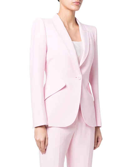 Shop Alexander Mcqueen Women's Pink Viscose Blazer