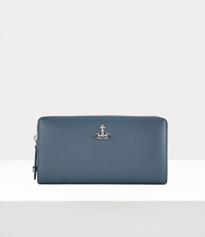 Vivienne Westwood Jordan Zip Round Wallet In Blue | ModeSens