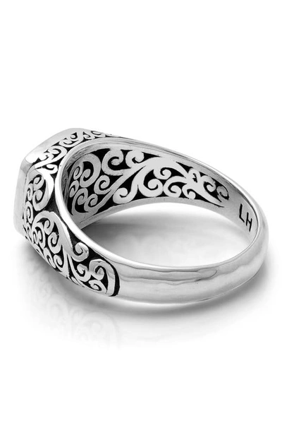 Shop Lois Hill Scroll Granulation Signet Ring In Silver