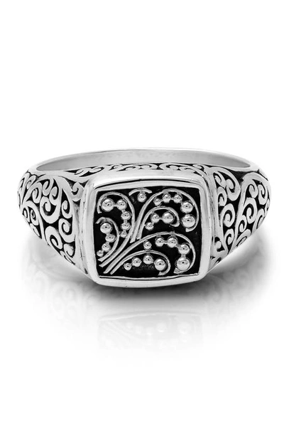 Shop Lois Hill Scroll Granulation Signet Ring In Silver