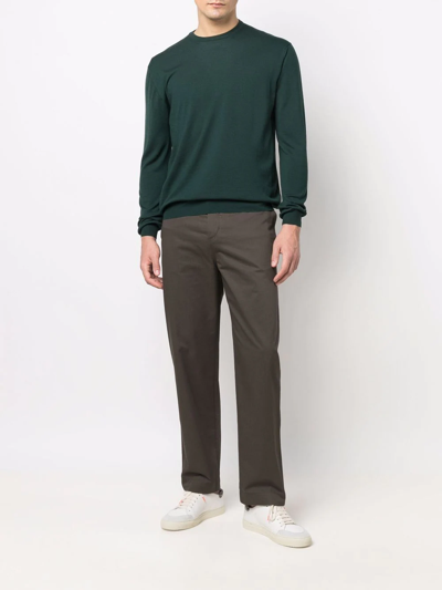 Shop Filippa K Flynn Straight-leg Trousers In Green