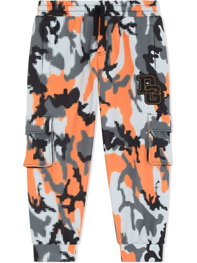 Dolce & Gabbana Camouflage Print Jogging Trousers In Orange