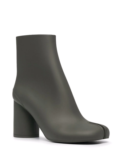 Maison Margiela Green Rubber Tabi Boots In Green