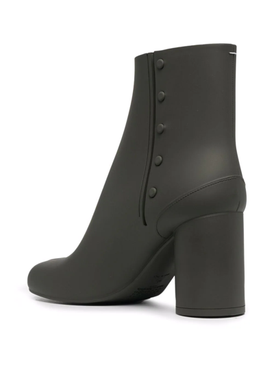Maison Margiela Green Rubber Tabi Boots In Green