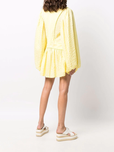 Stella Mccartney Mesh-panel Shift Dress In Yellow