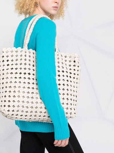 Officine Creative Leather Tote Bag In White