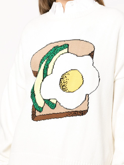 Shop Monse Avocado Toast Merino-knit Jumper In White