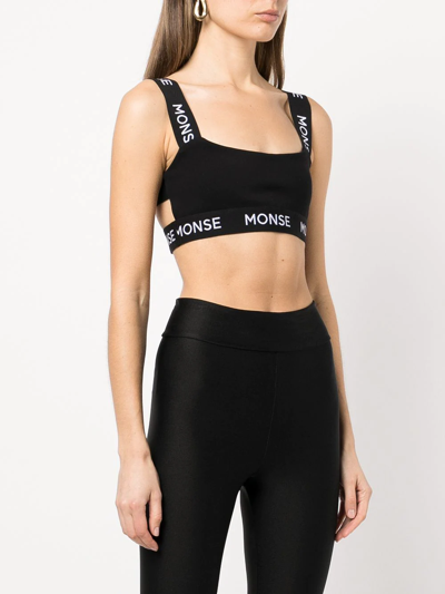 Shop Monse Logo-print Sports Bra In Black