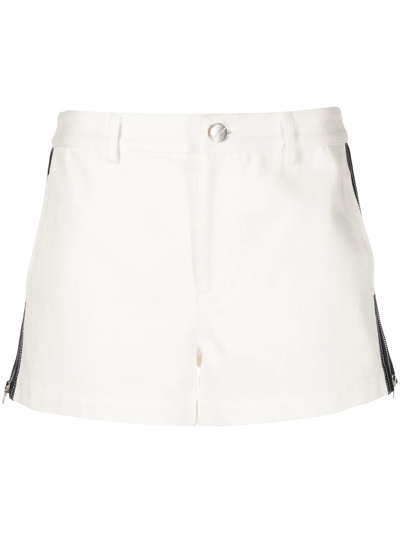 Shop Monse Side-zipper Denim Shorts In White
