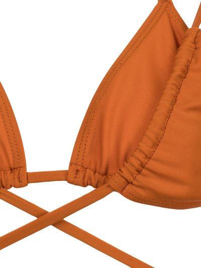 Shop Monse Ruched Halterneck Bikini In Orange