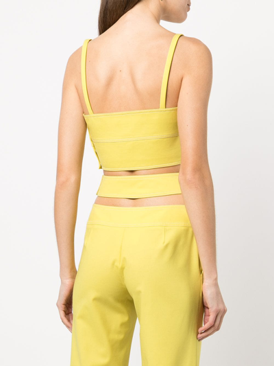 Shop Monse Bandage-style Cropped Top In Yellow