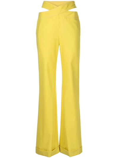 Monse Criss-cross Waist Trousers In Yellow | ModeSens