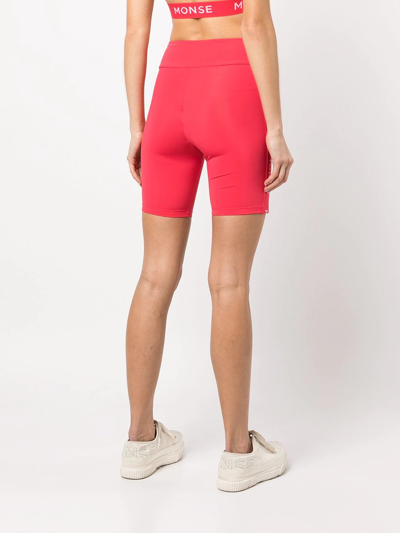 Shop Monse Logo-print Bike Shorts In Red