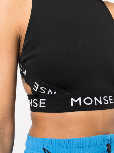 Shop Monse Logo-strap Cropped Top In Black