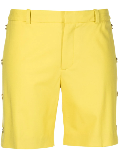 Shop Monse Side-button Tailored Shorts In Yellow