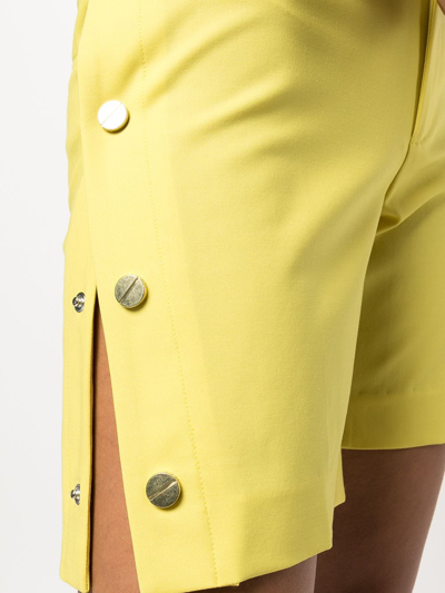 Shop Monse Side-button Tailored Shorts In Yellow