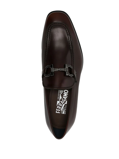 Ferragamo Seattle Polished Leather Loafers In Brown