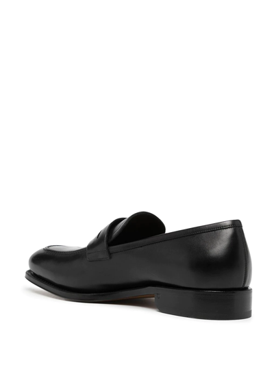 Ferragamo Tramezza Leather Penny Loafers In Black