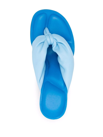 Shop Jacquemus Nocio Knotted Padded Sandals In Blue