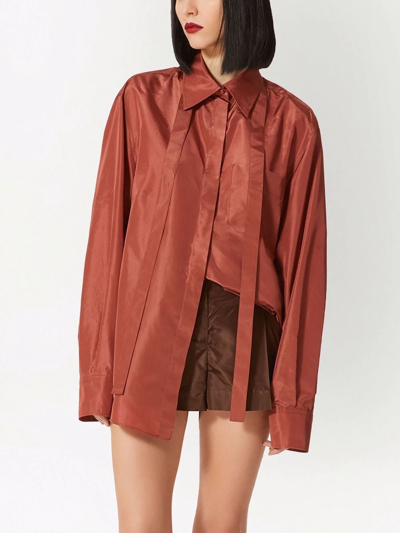 Shop Valentino Long-sleeve Button-fastening Shirt In Brown