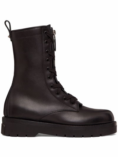 Shop Valentino One Stud Ankle Boots In Black