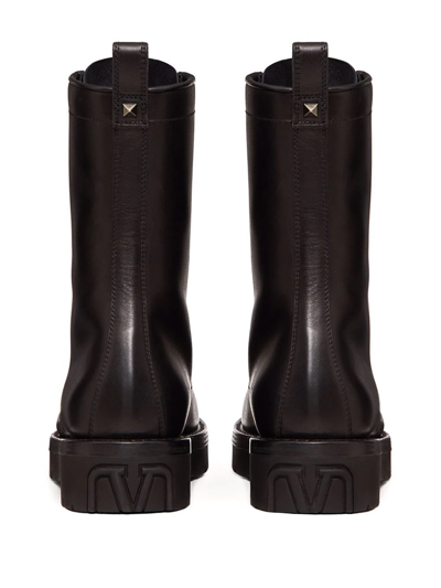 Shop Valentino One Stud Ankle Boots In Black