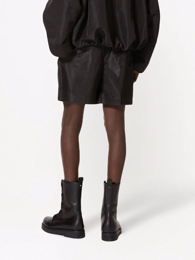 Shop Valentino Pressed-crease Tailored Shorts In Black