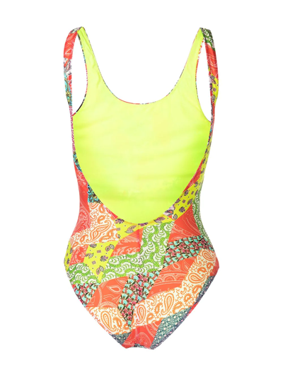 Shop Etro Paisley-print Swimsuit In Multicolour