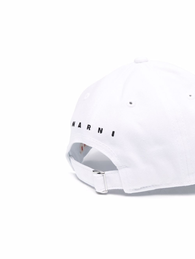 Shop Marni Embroidered-logo Baseball Cap In White