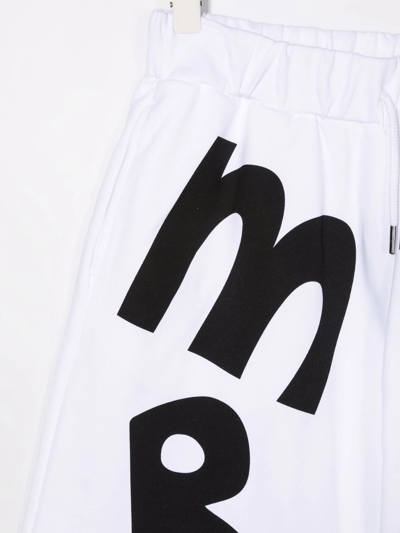 Shop Marni Teen Logo-print Track Shorts In White